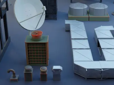 Rooftop Object Collection 3D model