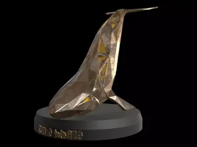 Steampunk Blue Whale Low-poly 3D model