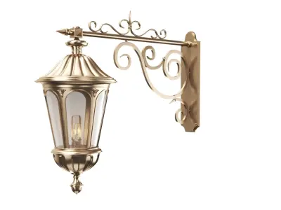 Two Bronze Wall Street Lights 3D model