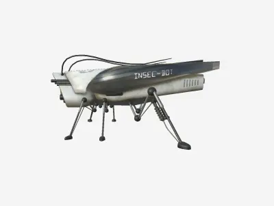 Insect Robot F07 White Black - SciFi Character Design Low-poly 3D model