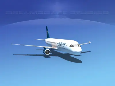 Airbus A320 LP Cyprus Airways Low-poly 3D model
