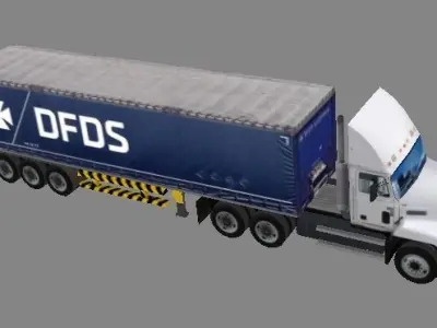 Container truck low-poly Low-poly 3D model