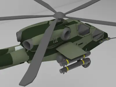 HELICOPTER russian military - russian military Low-poly 3D model