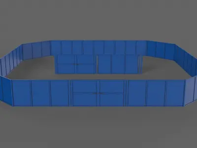 PBR Gate and Fence 3 Low-poly 3D model