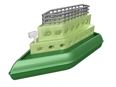 Classic Cartoon Ship Low-poly 3D model