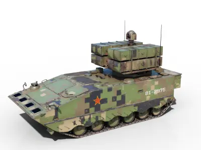 4 coatings of PLA Army AFT-10 Anti-tank Missile launch vehicle Low-poly 3D model