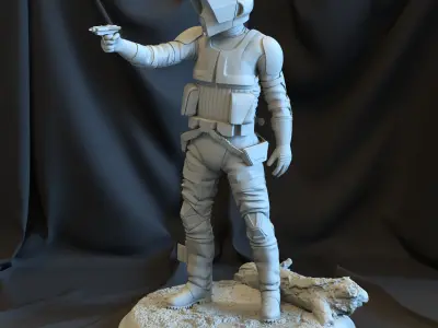 Scout Trooper - Aiming Blaster Pistol 3D print model