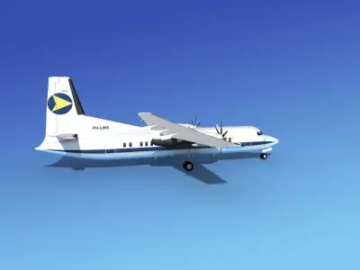 Fokker 50 Denim Air 1 3D model