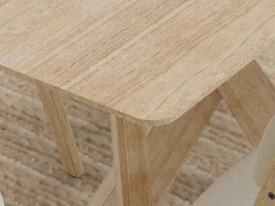 Dining table and chairs B2C Gaudi 3D model