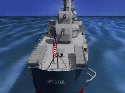 Gleaves Class Destroyer USS Bristol DD453 3D model