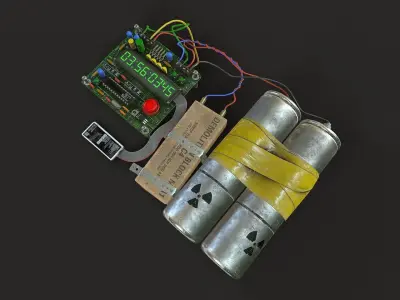 Timer Bomb C4 Low-poly 3D model