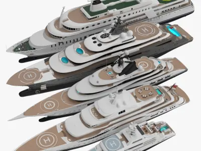 Collection Yacht Bay Two 3D model