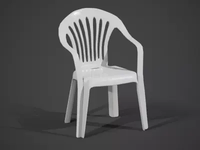 Realistic Plastic Chair 3D Model Low-poly 3D model