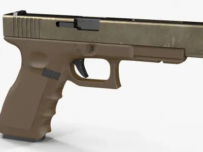 Glock 34 Brown Rough Low-poly 3D model