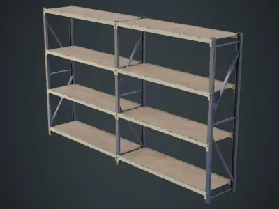 Steel Shelf 1B Low-poly 3D model