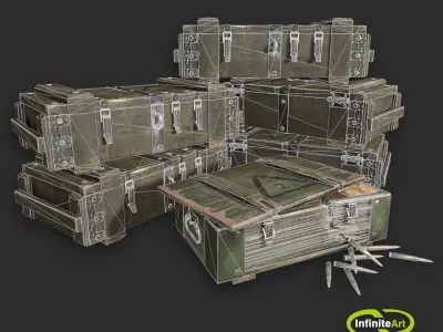 Army Weapons Transport Box Low-poly 3D model