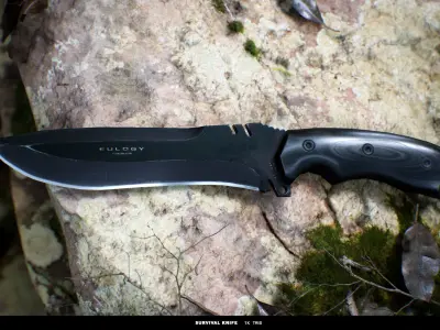 Survival Knife - PBR 3D model Low-poly 3D model