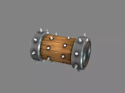 Game Trap - Cartoon Rolling Wood Low-poly 3D model