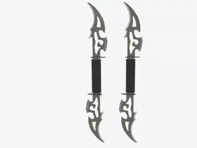 Ninja Dual Weapon Blade Low-poly 3D model