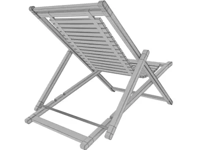 wooden deck chair Free 3D model