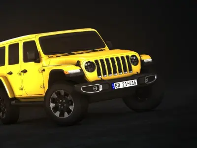 Jeep Wrangler Sahara 2020 Low-poly 3D model