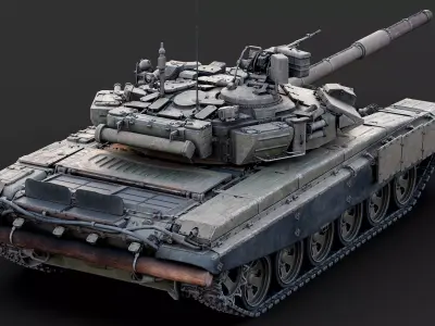 T90 MBT v31 Undrivible Low-poly 3D model