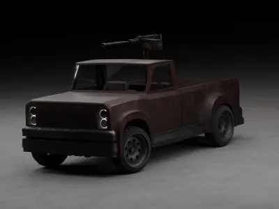 War pickupTruck Free low-poly 3D model