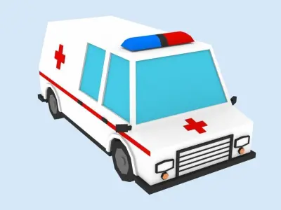 LowPoly Cartoon Hospital Low-poly 3D model