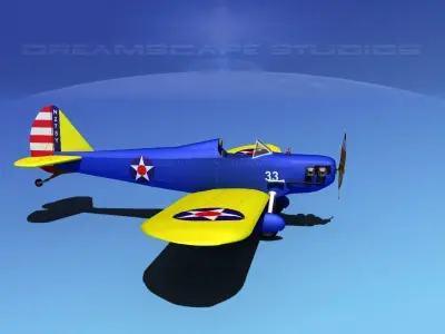 Flybaby airplane flying in sky 3D model