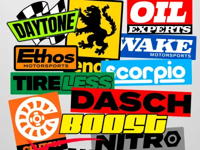 Race car Decals Free 3D model