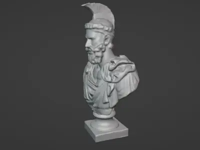 ancient Greek marble head statue 3D print model