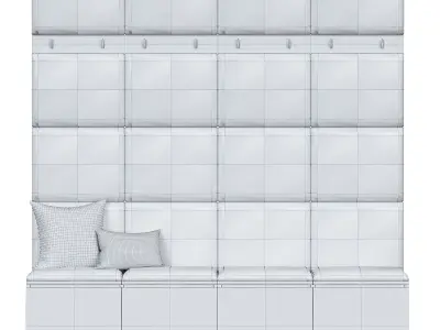 hallway set 6 stowaway storage bench bedroom furniture sets home 3D model