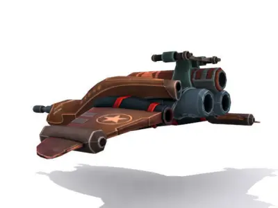 Combat spaceships Low-poly 3D model