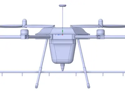 Hexacopter Spray drone solid CAD for CFD 3D model