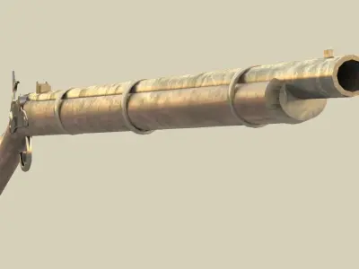 Simple low-poly musket Low-poly 3D model