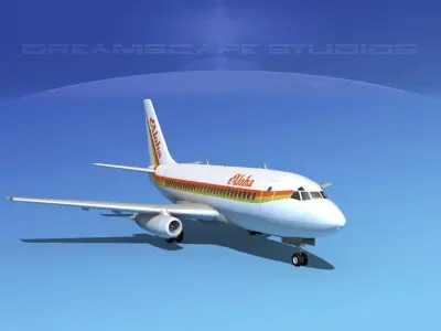 Boeing 737-100 Aloha 3D model
