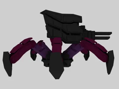 Mech Spider RIGGED Low-poly 3D model