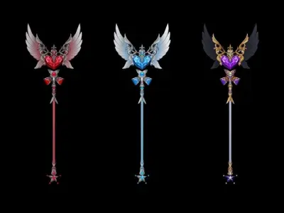 Blessed Scepter Low-poly 3D model