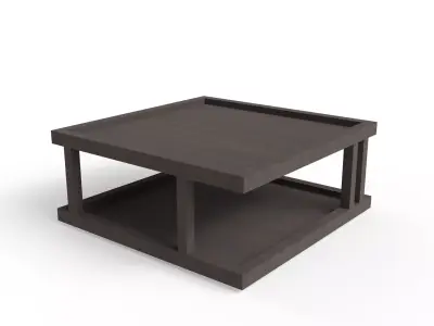 Modern Minimalist Walnut Coffee Table - PBR MorisonDesign Free low-poly 3D model