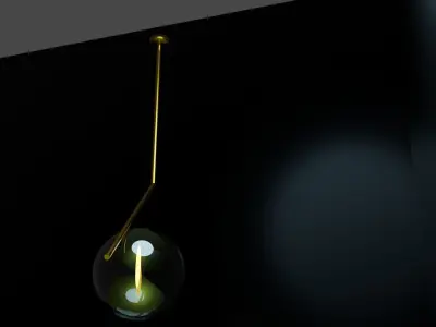 Classic Look Glass Pendant Light 3D model