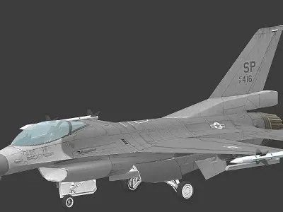F16 Falcon Low-poly 3D model
