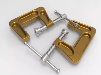 C-Clamp clamp with screw 3D model