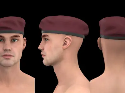 BASIC MILITARY BERET mv2 highpoly 3D model