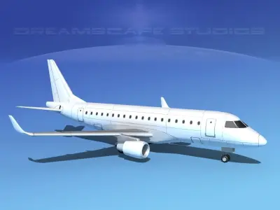 Embraer E-170 LP SS Low-poly 3D model