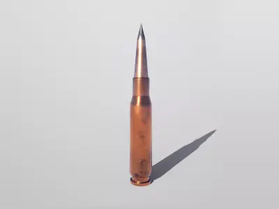 50Cal BMG Round - Ammo - Bullet Free low-poly 3D model