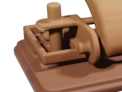 Wooden Punching Machine Toy Low-poly 3D model