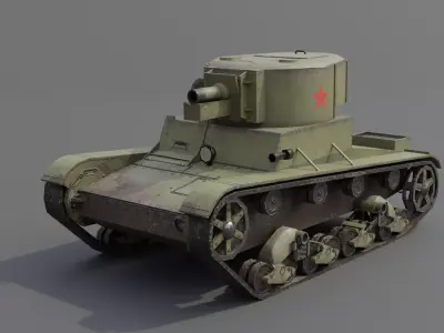 T-26-4 Light Infantry Tank Low-poly 3D model