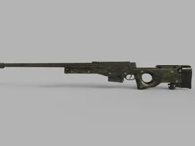 AWM Sniper Rifle Low-poly 3D model Low-poly 3D model
