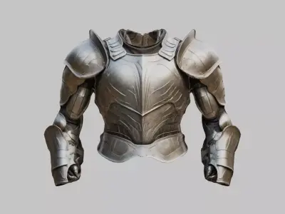 Stylized Medieval Armor Muscular Anatomy Standalone Model Low-poly 3D model