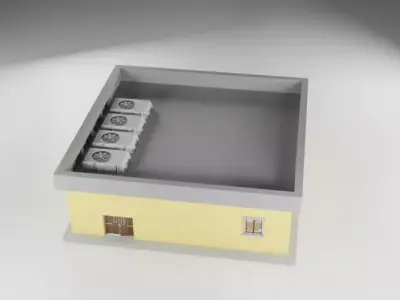 Modern Bank Interior Design Visualization Low-poly 3D model